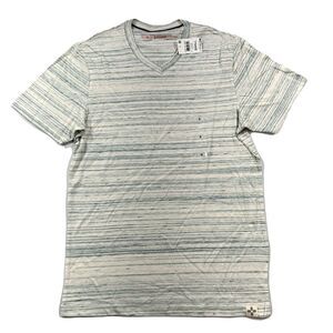 Sun + Stone T-Shirt Tee Mens‎ Small Vintage White Regular-Fit Nep V-Neck